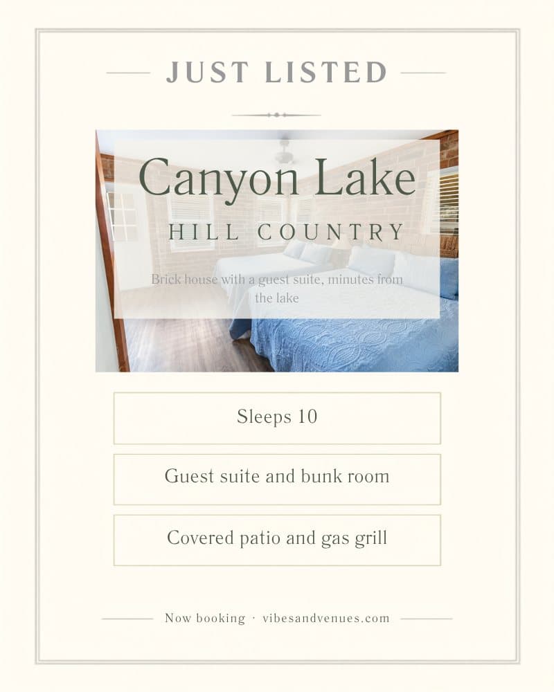 Canyon Lake just-listed announcement card